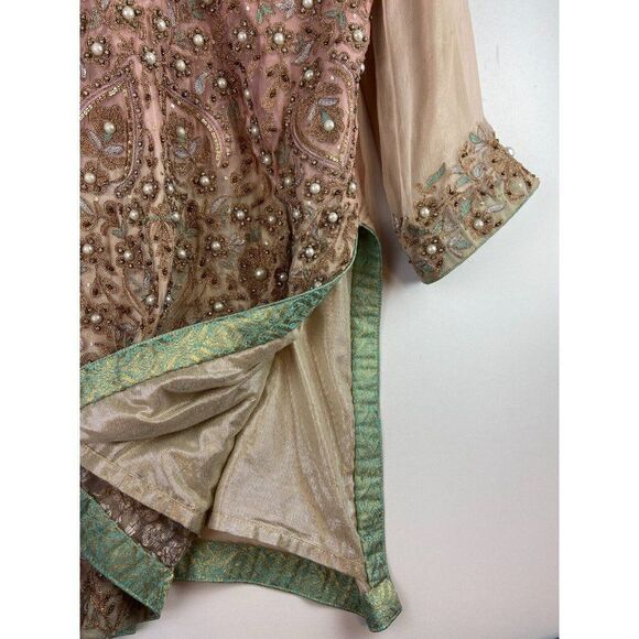 Embellished Pink and Cream Women's Top - Picture 4 of 13